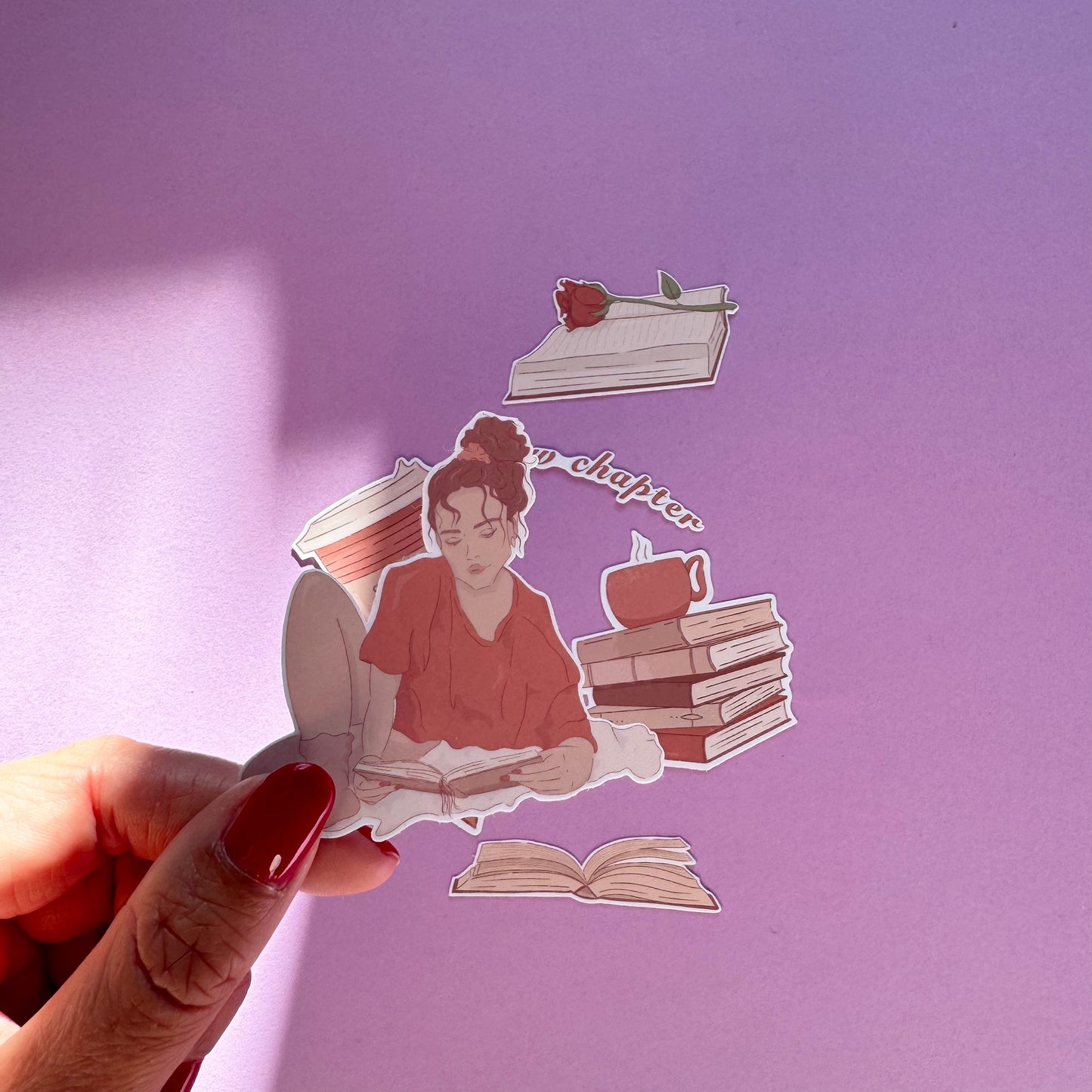 Book collection die cut stickers