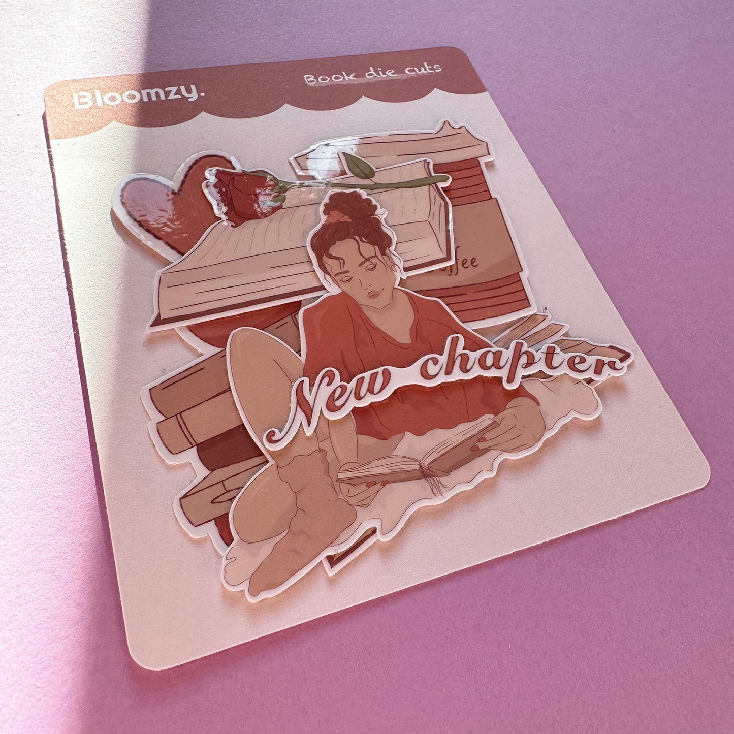 Book collection die cut stickers