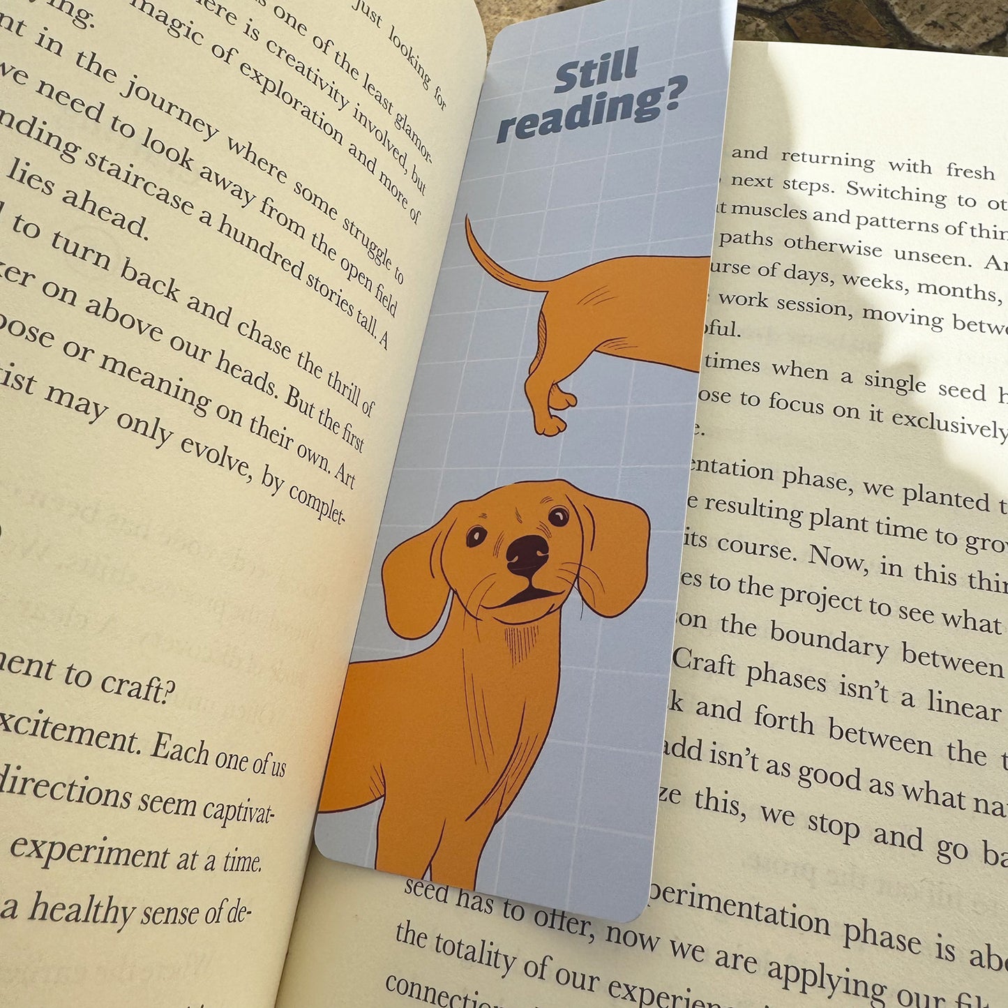 Still reading dog bookmark