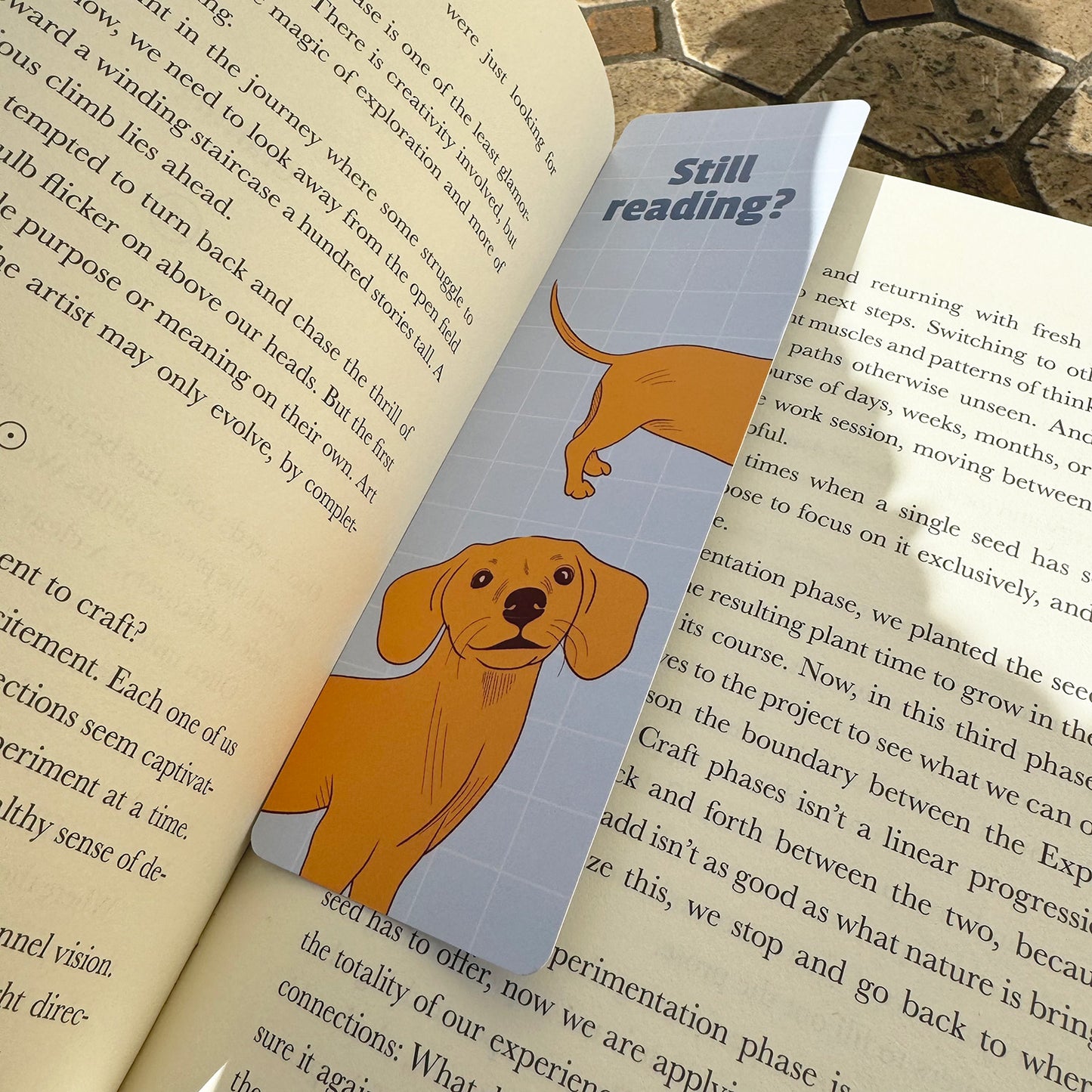 Still reading dog bookmark