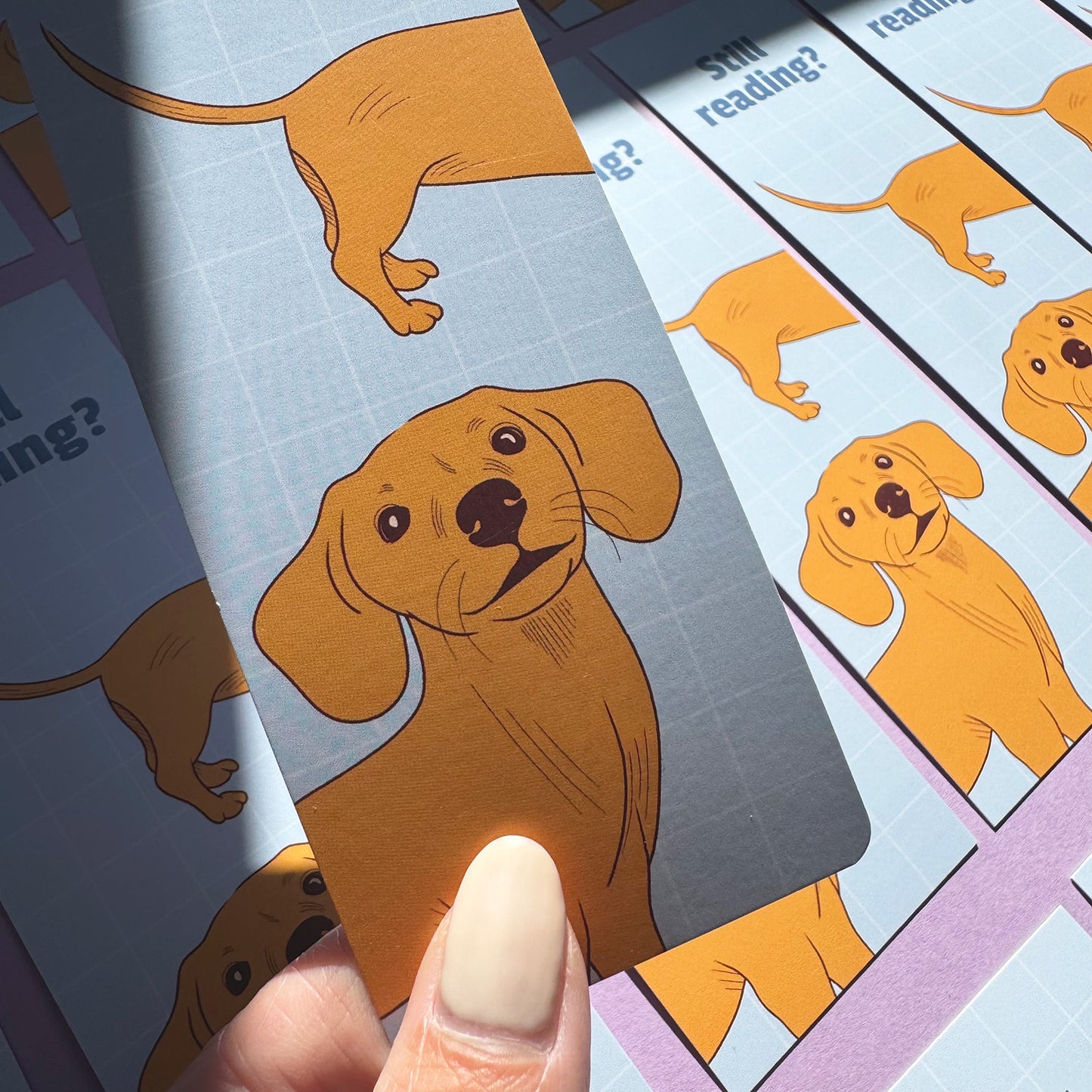 Still reading dog bookmark