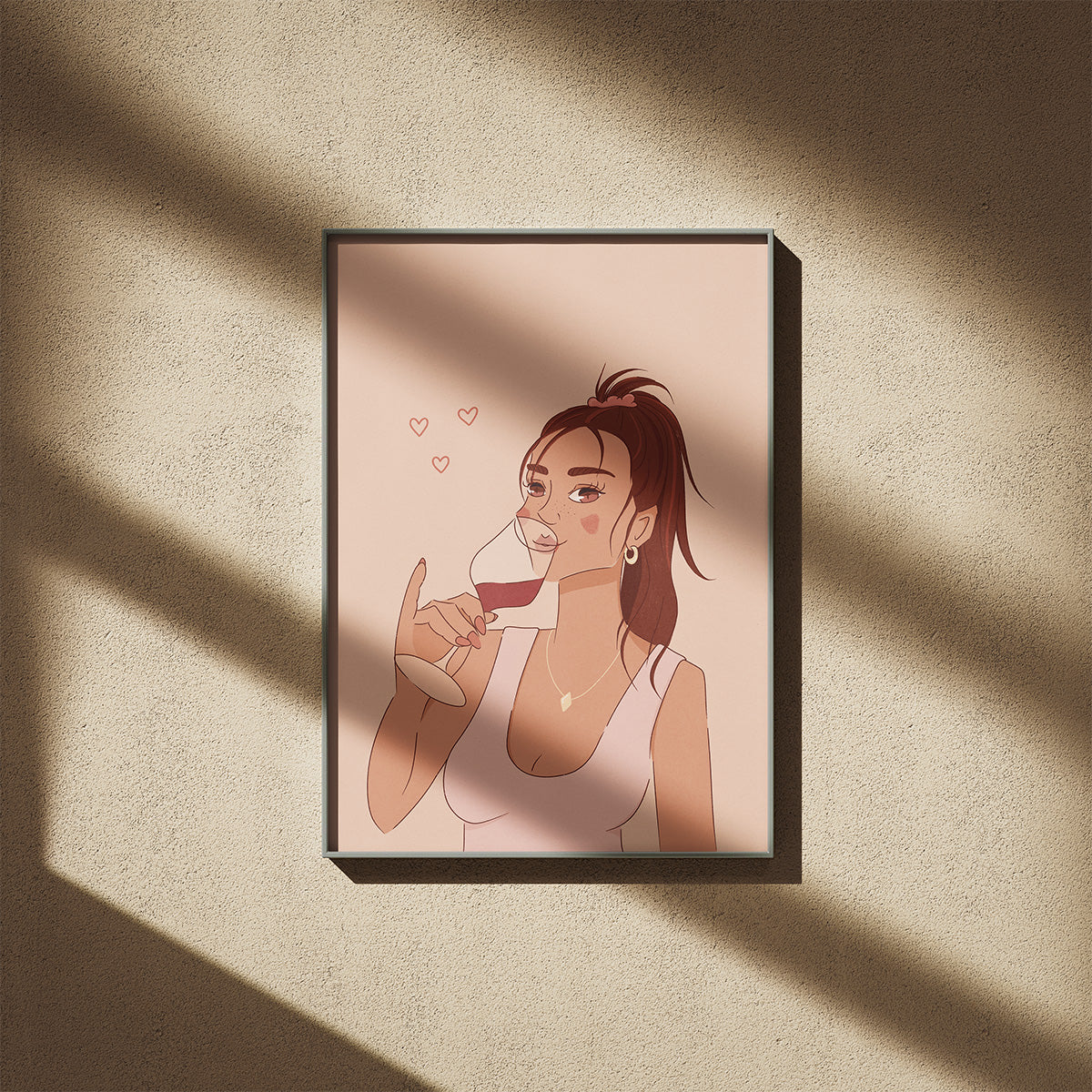 Wine girl Art Print